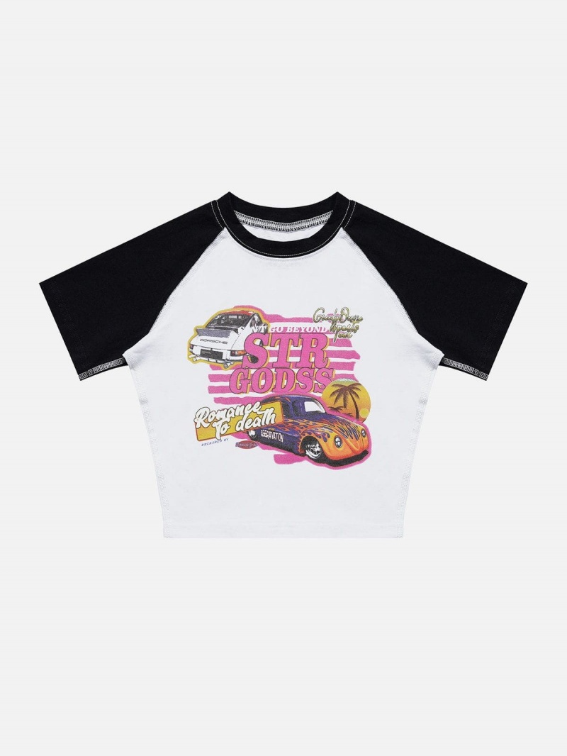 Rose  T Shirts Aelfric Eden Racing Caricature Print Tee - EEY-0931953